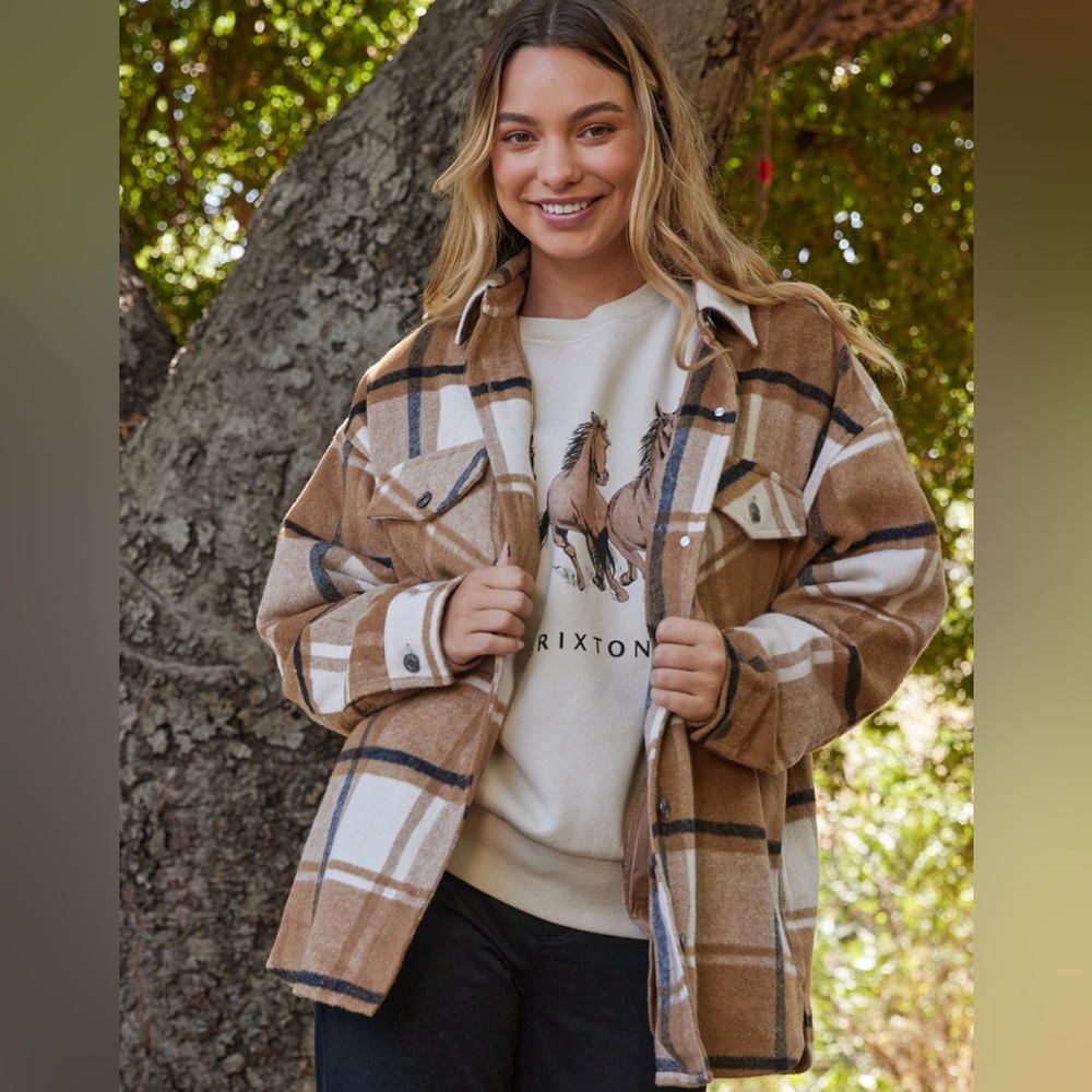 RSQ Plaid Womens Shacket